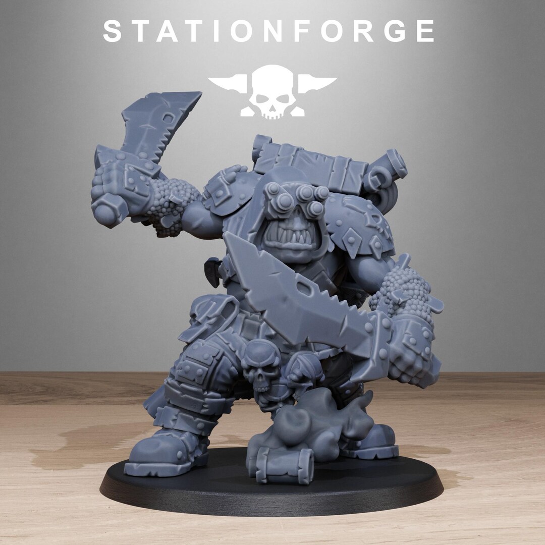 Orkaz Blackskull Boss – Miniatura Stationforge Per Wargame, Età 12+, Made In UK