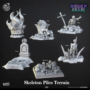 Crypt Artifacts - Skeletstapels - 528-529 - Terrein - CastnPlay - Verborgen crypte - Dungeons and Dragons - Rollenspel - RPG voor op tafel
