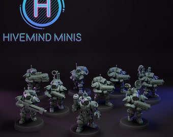 Droidkyn: Dragoons - 9 Models - Space Dwarves - Hivemind Minis