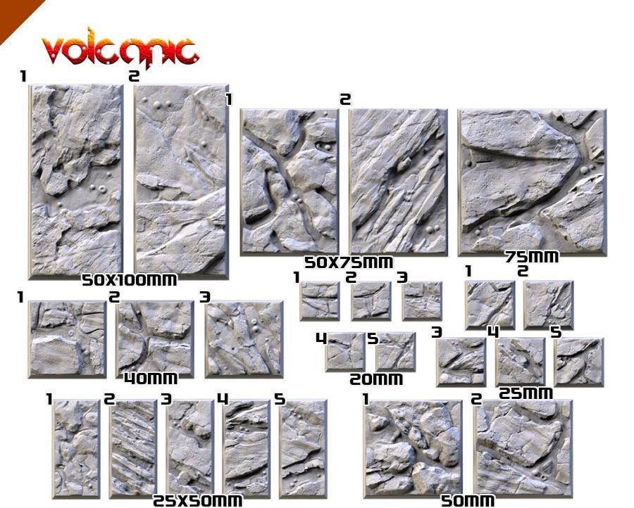 Square Volcanic Bases - Multiple Sizes - Magnet Holes - Txarli Factory ...