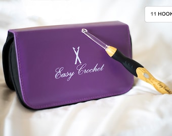 Light Up Crochet Hook Set: 11 Interchangeable, Ergonomic USB Rechargeable Hooks