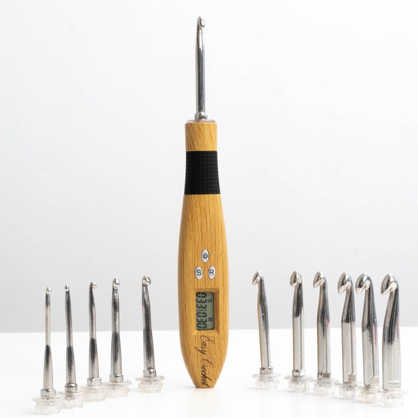 Ergonomic Crochet Hook Set – with Digital LED Row Counter