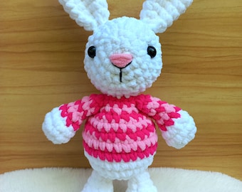 Chunky Yarn Crochet Bunny Pattern – Amigurumi Toy, DIY Tutorial (PDF)