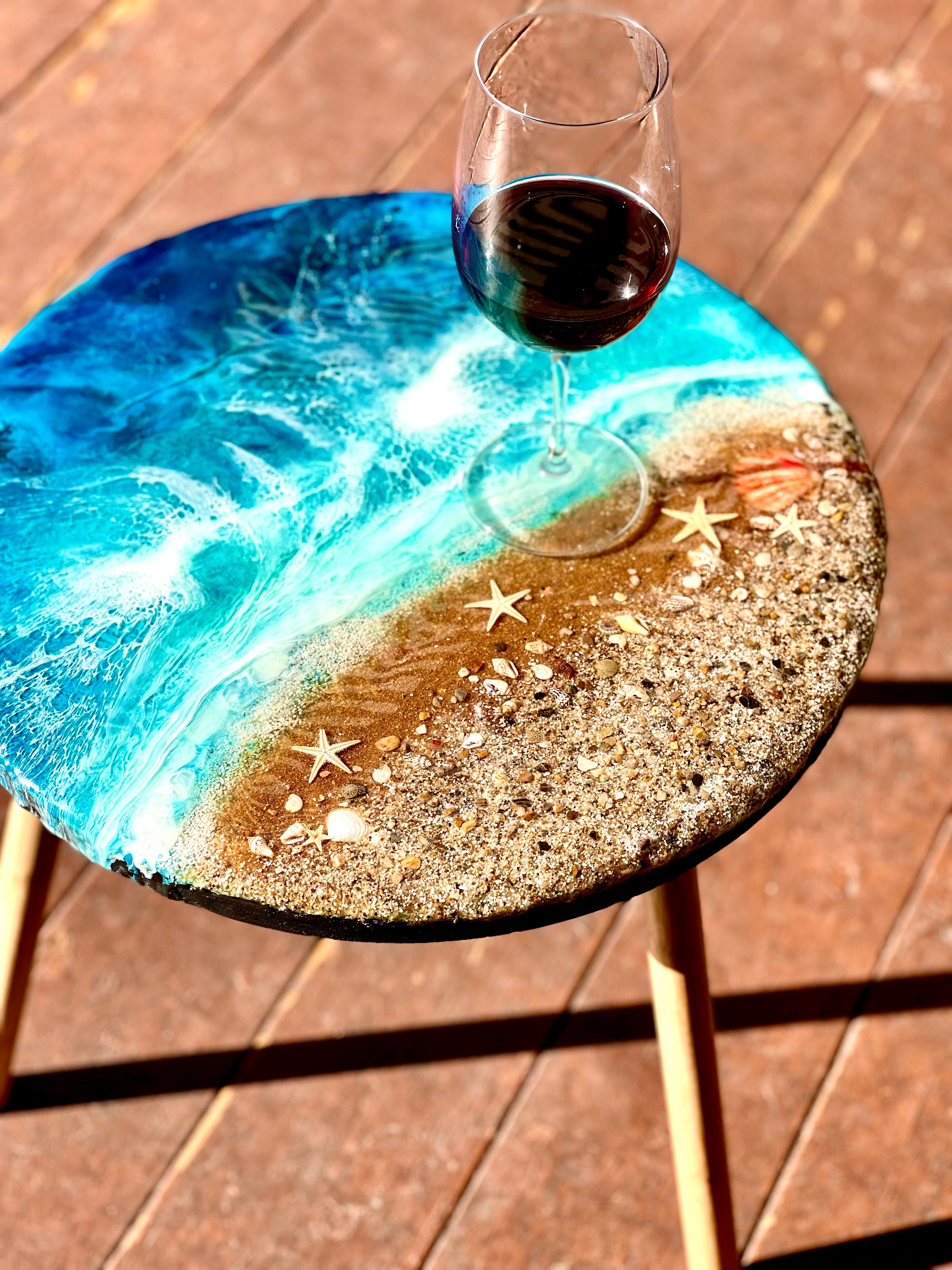 Made From Epoxy Ocean Table Beach Themed Wine/coffee Table Etsy