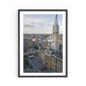 PHILADELPHIA, Pennsylvania | Philly City Hall, digital download, watercolor print, Phila wall art, wall décor, printable, downloadable art