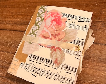 Handmade Junk Journal / Small Journal / Floral Junk Journal