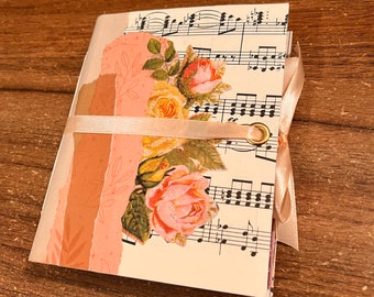 Handmade Junk Journal / Small Journal / Floral Junk Journal