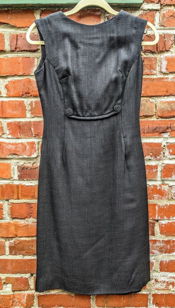 Vintage 1960s Howard Wolf black sleeveless dress w