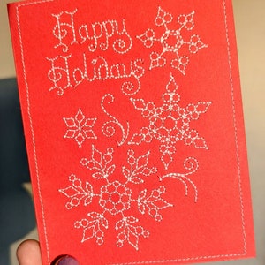 Embroidered holiday cards