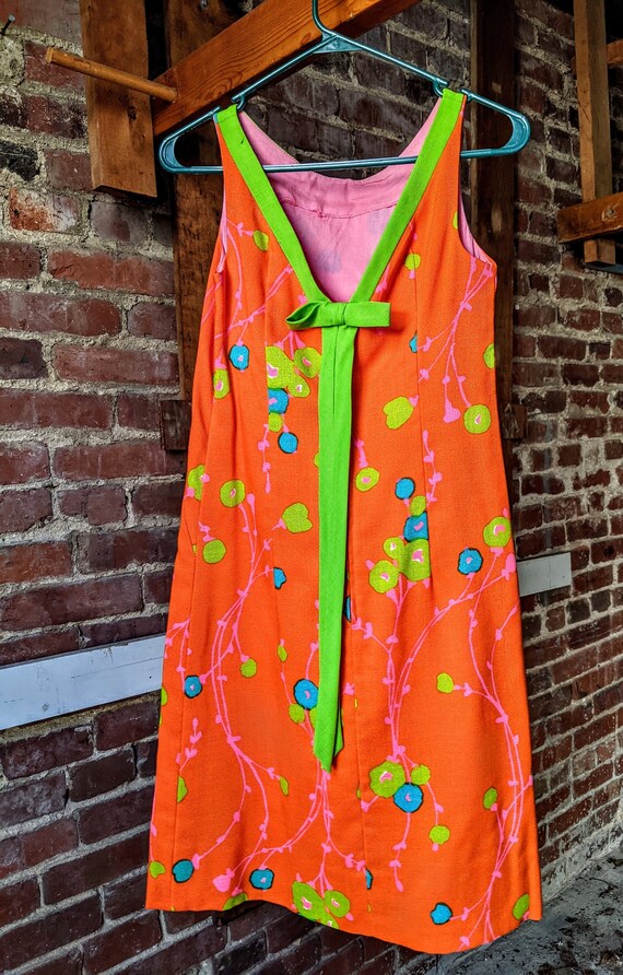 Vintage 1960's Lanz Originals orange patterned shi