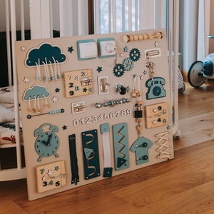 Busy Board for toddler, sensory board, Activity Board, Toddler Gift,Montessori Board,Developing Board,Wooden Sensory Board,1st Birthday Gift