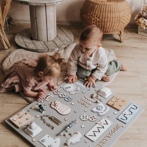 Tableau d'animation Montessori, Tableau d'activités personnalisé pour bébé, Cadeau d'anniversaire pour tout-petits, Tableau d'activités pour garçon et fille, Cadeau d'anniversaire pour bébé