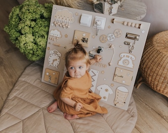 Beschäftigt-Tafel für Kleinkinder, schneller Versand, personalisierte Beschäftigt-Tafel für Kleinkinder, Geburtstagsgeschenk, Beschäftigt-Tafel 1 Jahr alt, Kleinkindgeschenk