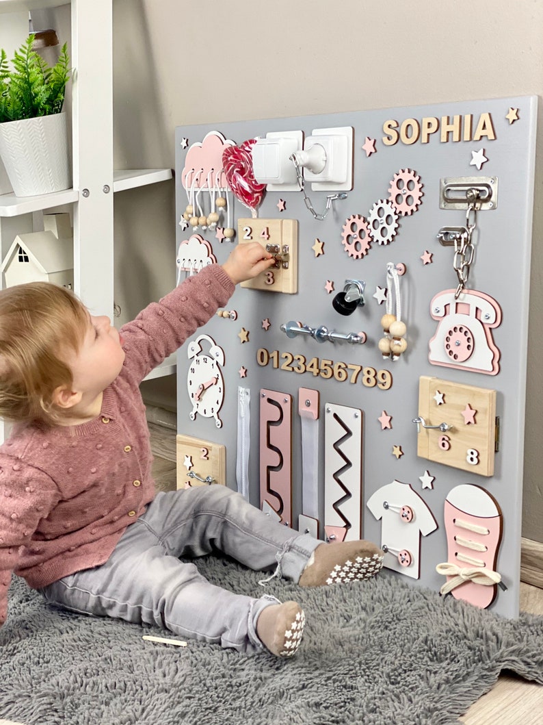 Scheda occupata personalizzata per bambino, Spedizione veloce, Scheda attività, Regalo per bambini,Scheda Montessori,Scheda di sviluppo, 1o regalo di compleanno immagine 9