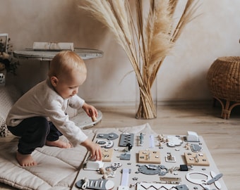 Tabla ocupada para niños pequeños, Nuevo regalo para bebés, Tabla ocupada de 1 año, Tabla ocupada con nombre de bebé, Regalo para niñas, Envío rápido, Regalo para niños pequeños