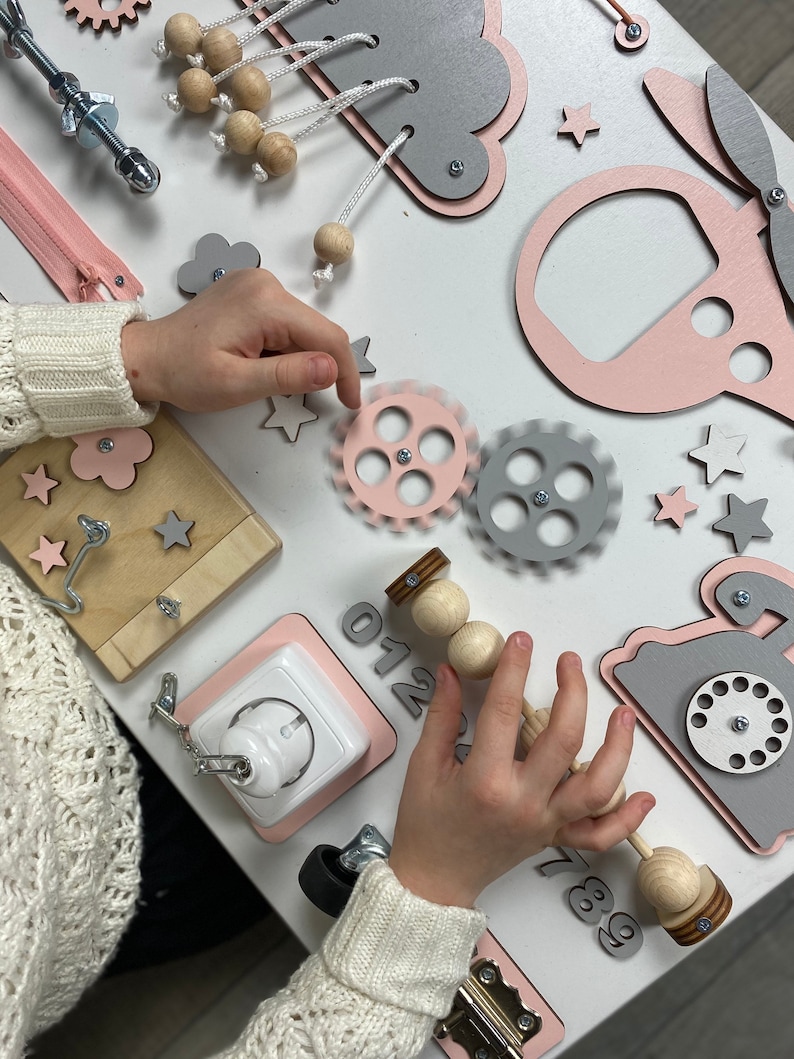 1 year old girl gift wooden toy Toddler educational busy board montessori busy board fidget board