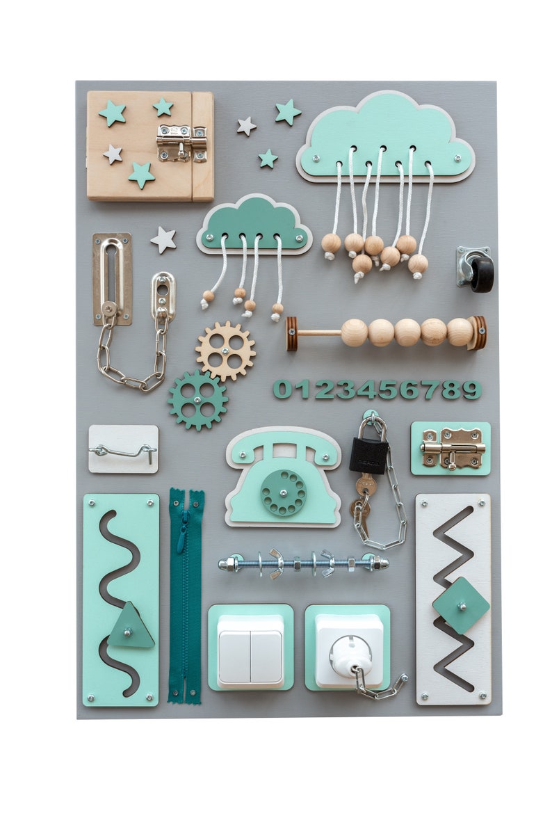 Toddler Busy Board Wooden Busy Board Activity Board Etsy