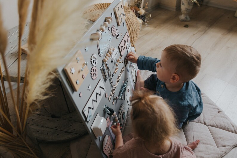 Busy board 1 year old, Fast Shipping, New Baby Gift, Developing Board, Toddler Gift, Montessori busy board, Baby name busy board image 1