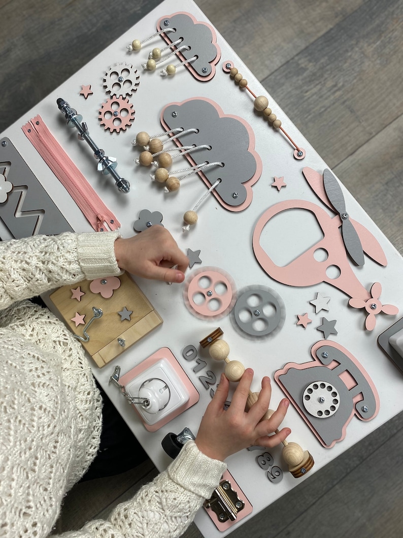 1 year old girl gift wooden toy Toddler educational busy board montessori busy board fidget board