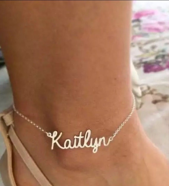Ankle Bracelet with Name Ankle Bracelet Name Anklet Custom Etsy