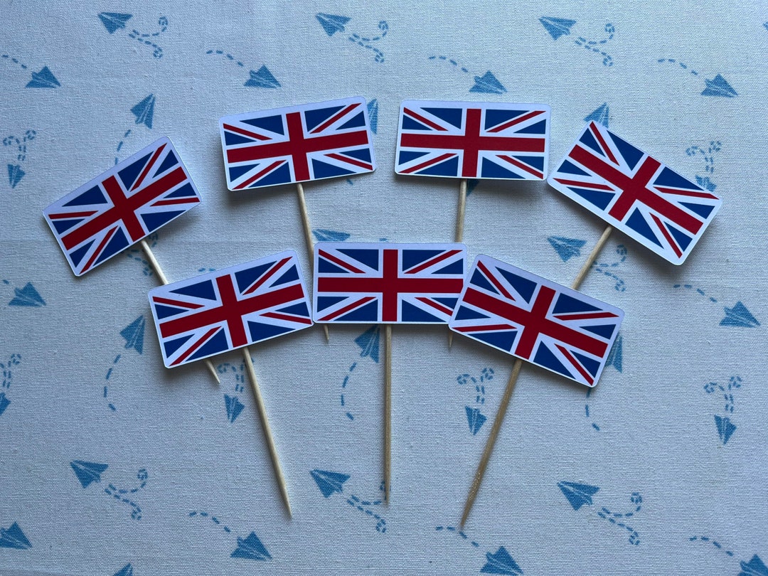 Union Jack Cupcake Toppers Jubilee Queen Cake Etsy UK