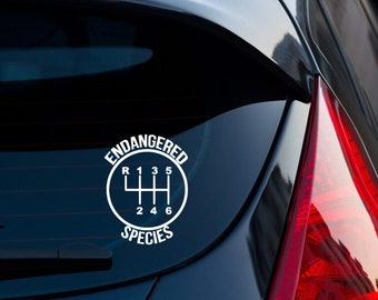 Endangered Species Manual Car Vinyl Sticker: Funny Bumper Decal