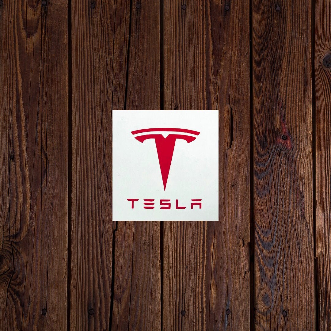 Tesla Logo Vinyl Sticker Etsy
