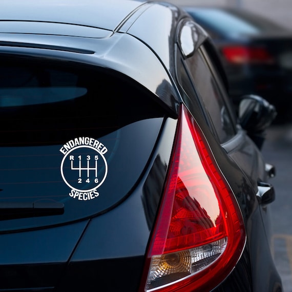 Endangered Species Manual Shift 5-Speed Decal Sticker - JDM Style, Multiple Colors/Sizes, 10-Year Warranty