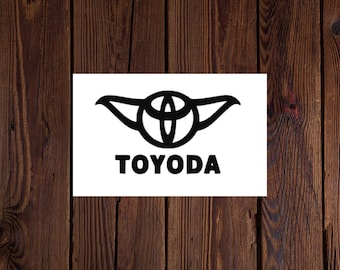 Toyoda Car Sticker: Vinyl Decal for Toyota Cars, Laptops, Water Bottles
