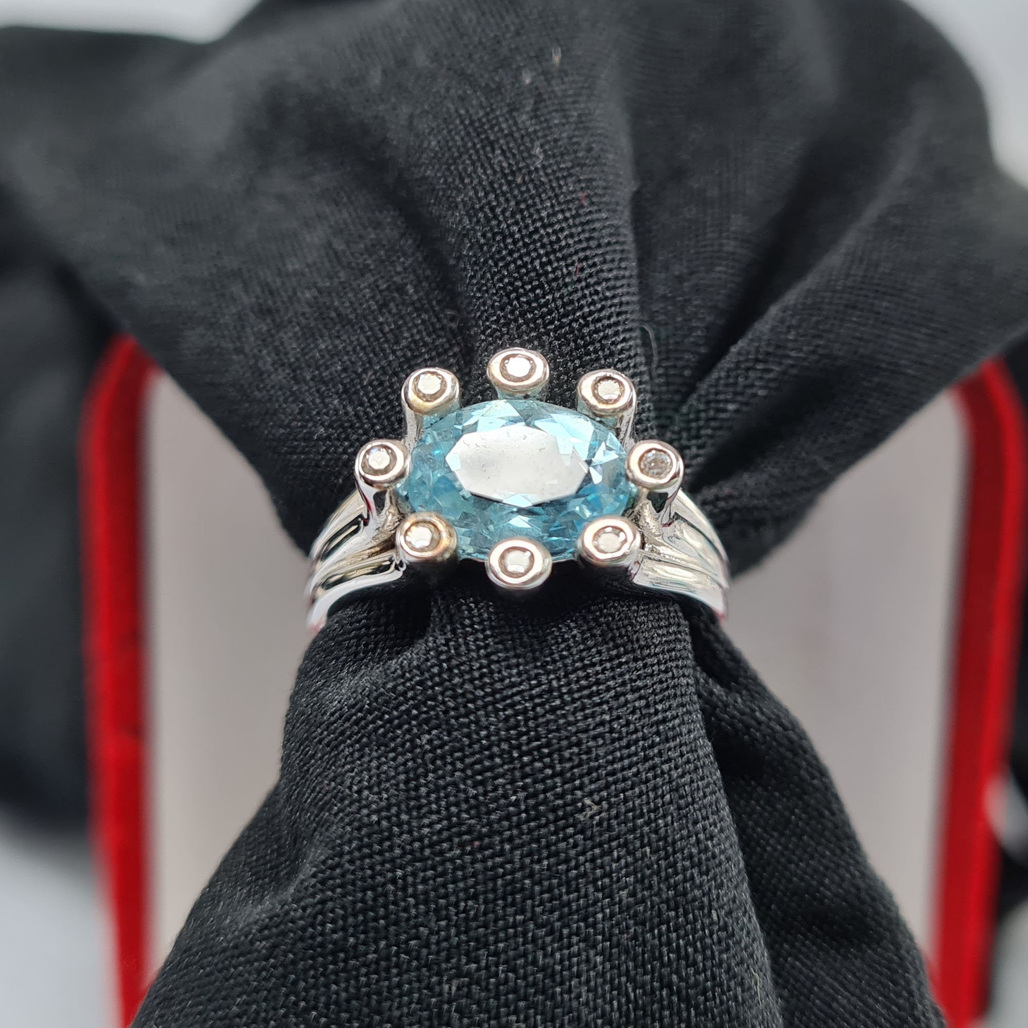 Natural Sky Blue Topaz Ring 925 Sterling Silver Ring, Genuine Topaz ...