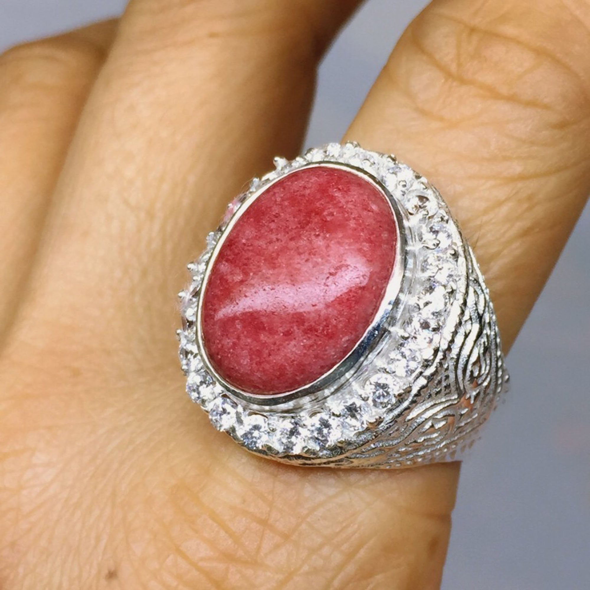 Natural Red Ruby Ring 925 Sterling Silver Ring Genuine Ruby | Etsy