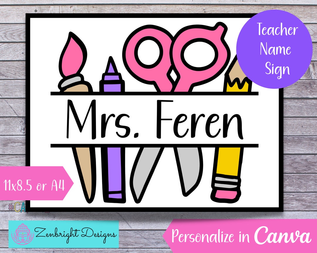 teacher-name-sign-back-to-school-printable-teacher-resources-classroom-decor-teacher-s-name-printable-editable-classroom-sign-etsy for Free Printable Classroom Door Signs Teacher Name Sign, Back to School, Printable Teacher Resources, Classroom Decor, Teacher's Name Printable, Editable Classroom Sign - Etsy for Free Printable Classroom Door Signs