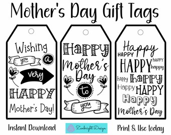 Etiquetas de regalo imprimibles para el Día de la Madre, juego de 10 (descarga digital)