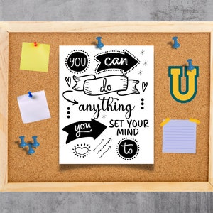 Inspirational Wall Art, Inspirational Quote, You Can Do Anything Print, Kids Printable Wall Art, Quote for Kids, Classroom Decor, Quote