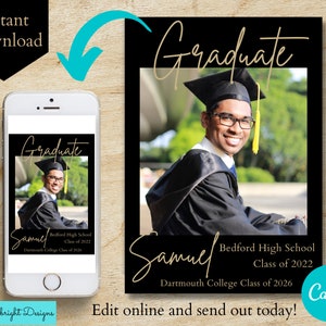 Graduation Announcement, Graduation Card, Photo Graduation Announcement, Editable Graduation Announcement, Graduation Announcement 2022