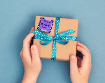 Cartões de presente imprimíveis, cartões telefônicos infantis, etiquetas de presente imprimíveis, etiquetas de presente de aniversário, invólucro de presente infantil, etiqueta de presente personalizada