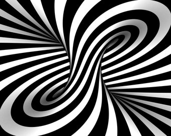 Corner to Corner Black and White Illusion Throw Blanket