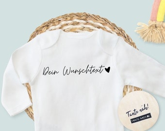 Baby Body personalisiert mit Wunschtext | 0 - 18 Monate | Anpassung möglich | Personalisiertes Geschenk zur Geburt, Geburtstag