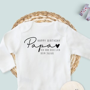 Personalisierter Baby Body Happy Birthday Papa Süßes Geschenk zum Geburtstag des Papas Bild 1