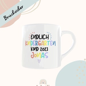 Tasse Kindergartenkind Personalisiert mit Namen Kindergarten individuelle Anpassung Keramik oder Kunststoff image 1