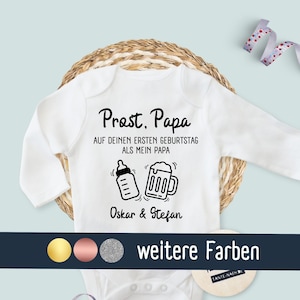 Personalisierter Baby Body Happy Birthday Papa - Prost Papa Geburtstag - Geschenk zum Geburtstag von Papa! | Baby Body bedrucken