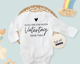 Baby Body Vatertag personalisiert mit Namen | 0 - 18 Monate | individuelle Anpassung möglich | Geschenk für Papa