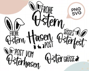 Plotterdatei Ostern Grüße | SVG | PNG | german | Osterhase | Ostergrüße | Hasenpost | Hasen | Easter
