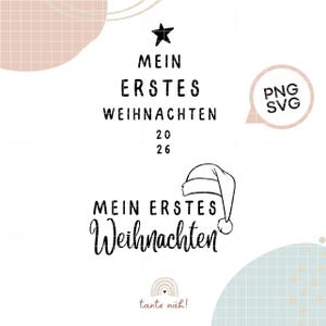 Plotterdatei Weihnachten | SVG | PNG | german | erstes Weihnachten | deutsch | Cricut Datei | Winter | Mütze | Christmas