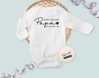 Personalisierter Baby Body Happy Birthday Papa - Süßes Geschenk zum Geburtstag des Papas!