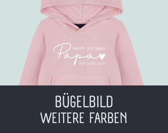 Schriftzug | Bügelbild für Textilien | personalisiert | Bügelbild Papa | Bügelbild Geburtstag | Bügelbild Happy Birthday