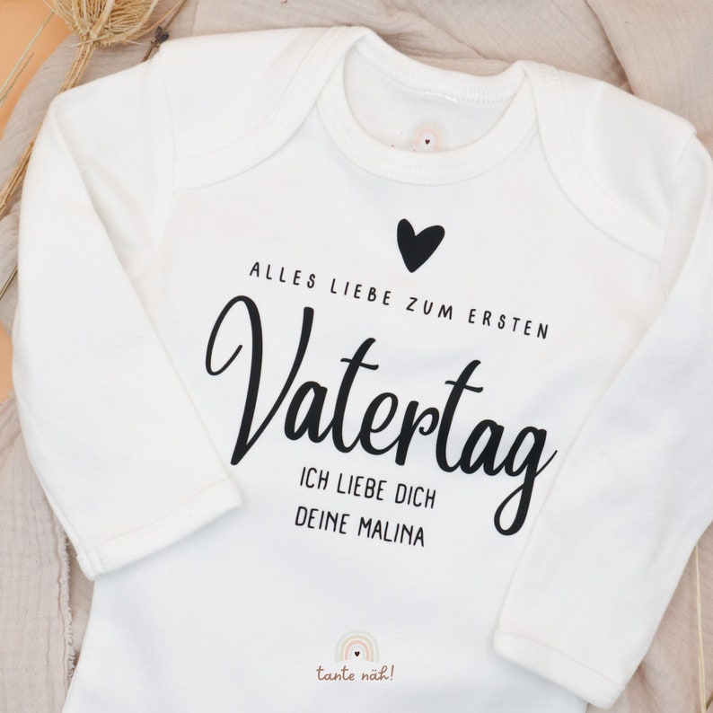 Baby Body Vatertag personalisiert mit Namen 0 18 Monate individuelle Anpassung möglich Geschenk für Papa Bild 3