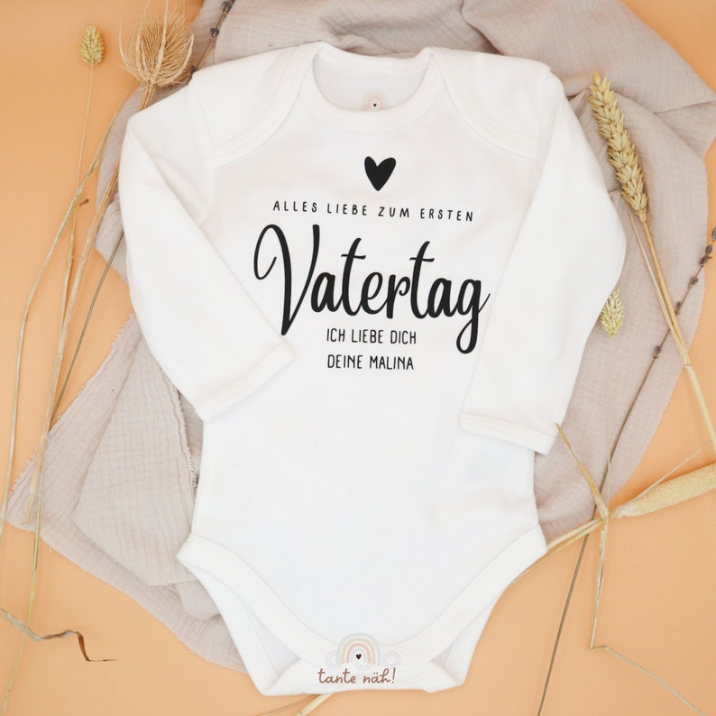 Baby Body Vatertag personalisiert mit Namen 0 18 Monate individuelle Anpassung möglich Geschenk für Papa Bild 4