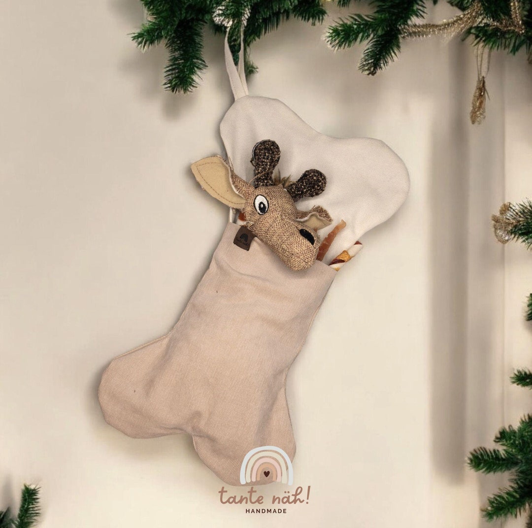 Personalisiert Weihnachtsstrumpf 2in1 Mit Namen - Geschenksocke & Kissen 28cm