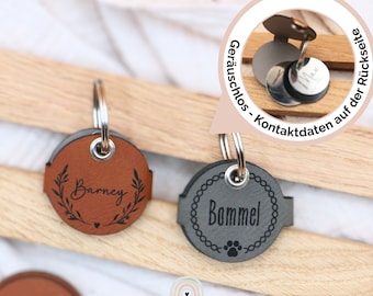 Hundemarken Tasche | Täschchen für Hundemarke | Klimperfrei | Tasche für Steuermarke | mit Gravur | Personalisiert | Name | Kunst Leder